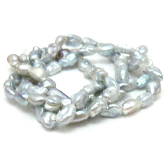 Natural Grey 2-3mm Keishi Elliptical Pearls